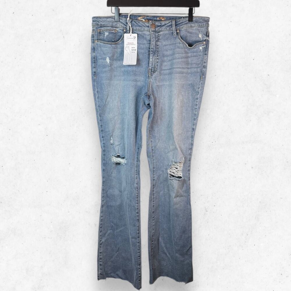 NWT Seven 7 Jeans Women's 12 High Rise Slim Flare "Felicity" Light Wash